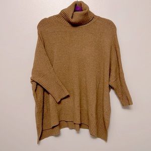 3/4 Sleeve Turtleneck Sweater
